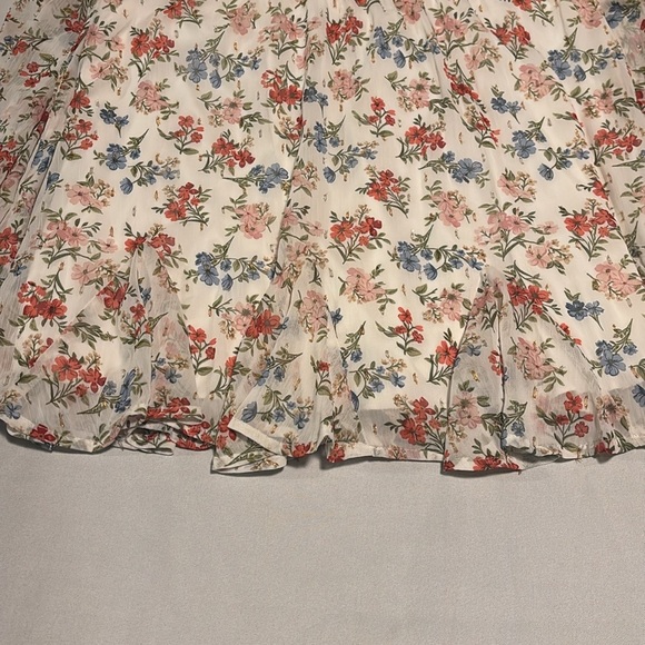 Trick White Floral Long Sleeve Dress With Belt - Picture 7 of 8